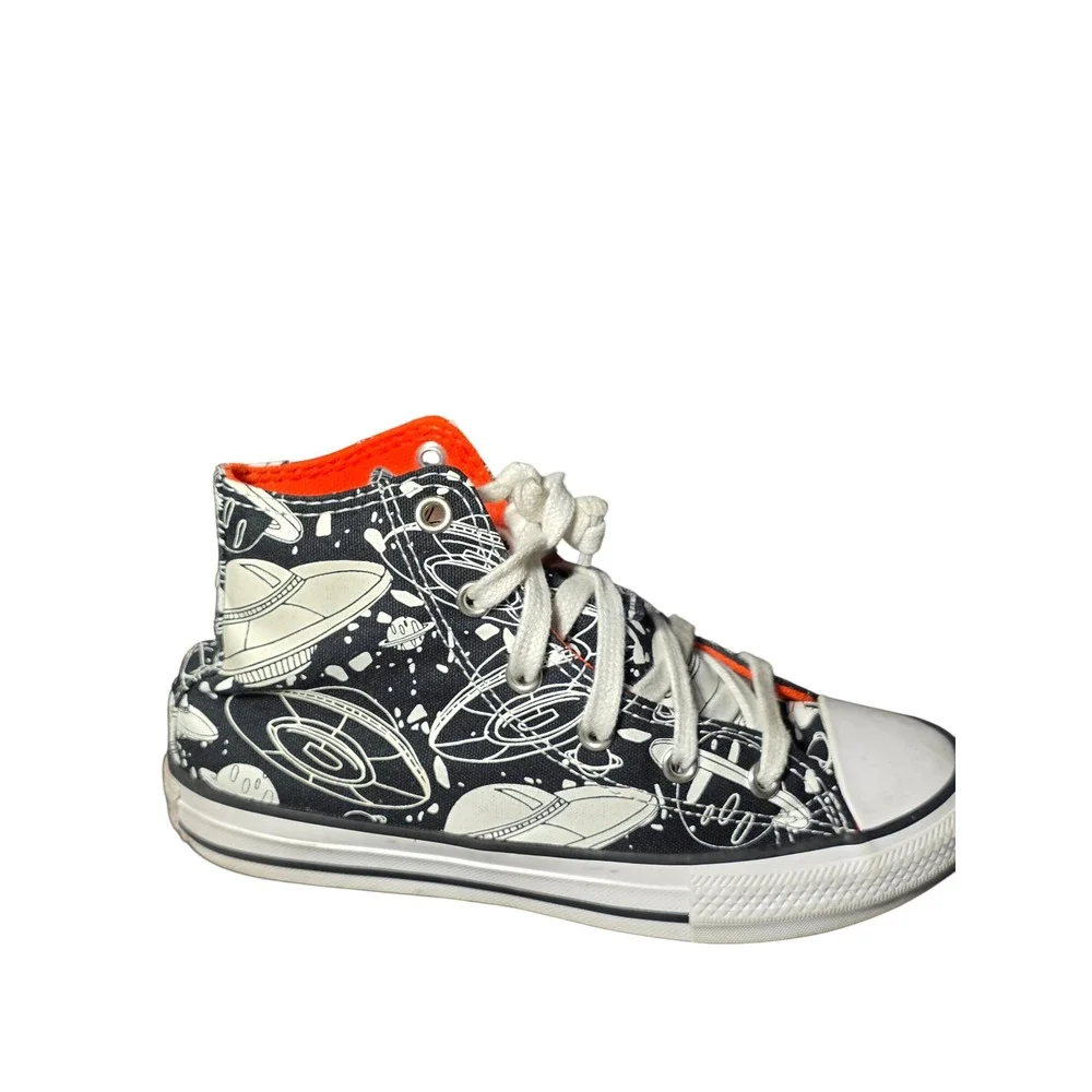 Converse Chuck Taylor All Star Kids Space UFO Print Sneakers Black White‎